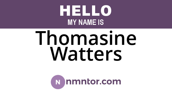 Thomasine Watters