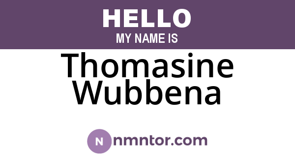 Thomasine Wubbena