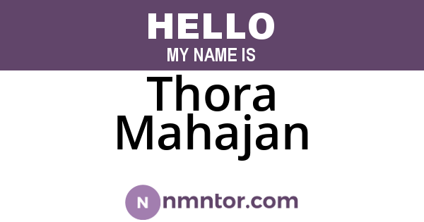 Thora Mahajan