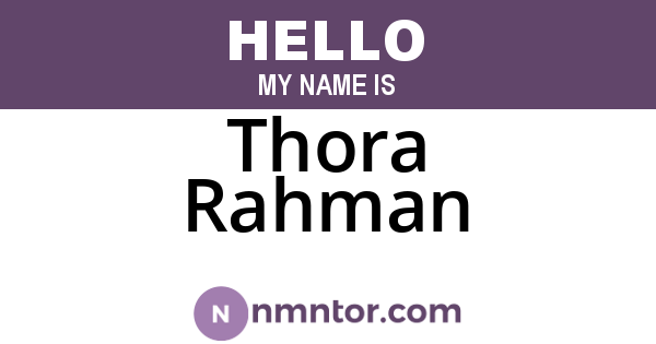 Thora Rahman