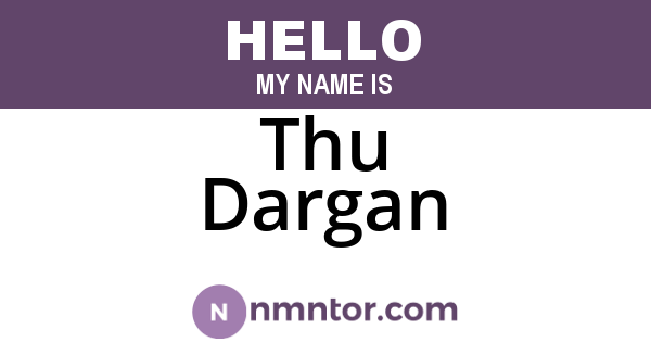 Thu Dargan