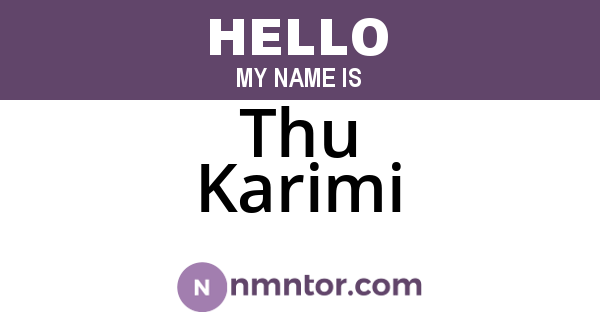 Thu Karimi