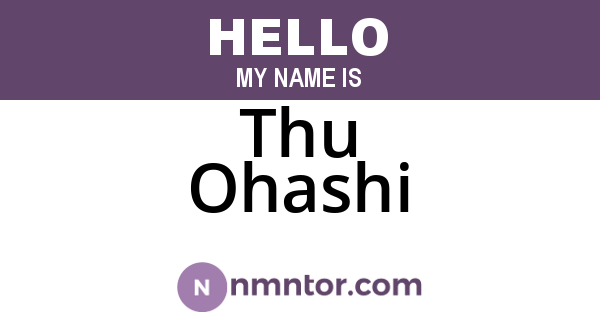 Thu Ohashi