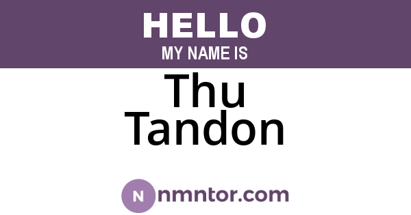 Thu Tandon