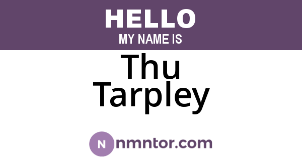 Thu Tarpley