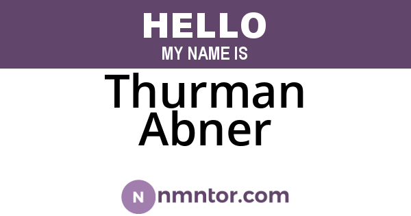 Thurman Abner
