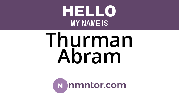 Thurman Abram