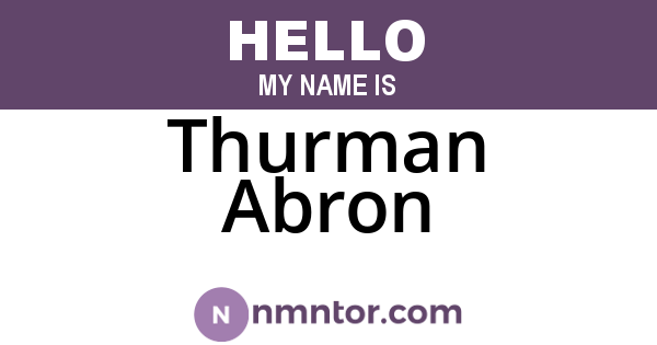 Thurman Abron