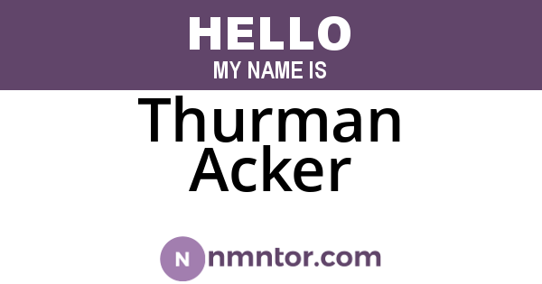 Thurman Acker