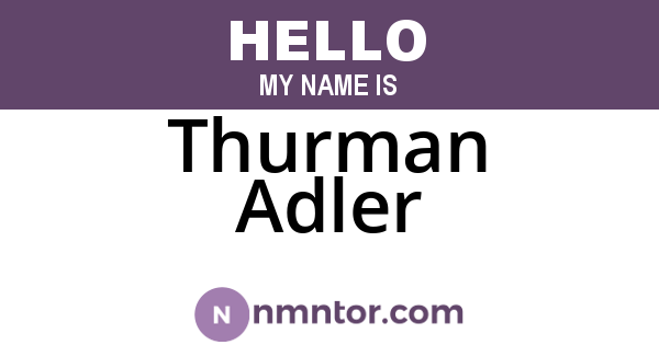 Thurman Adler