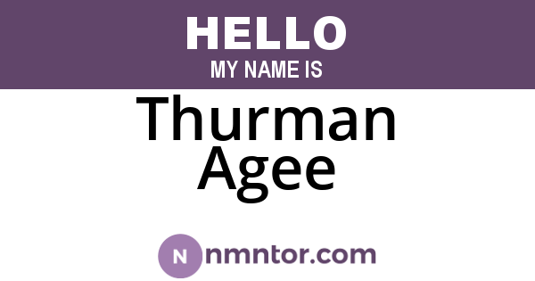 Thurman Agee