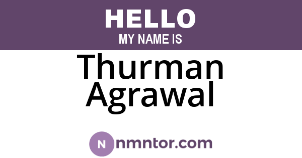 Thurman Agrawal