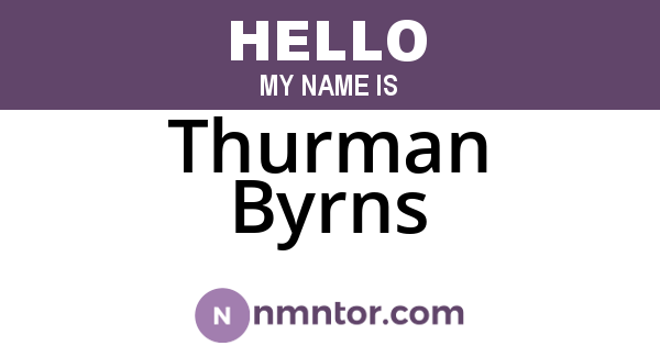 Thurman Byrns