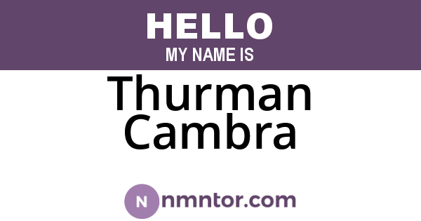 Thurman Cambra