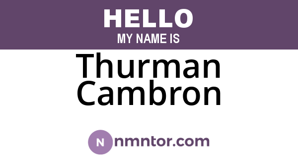 Thurman Cambron