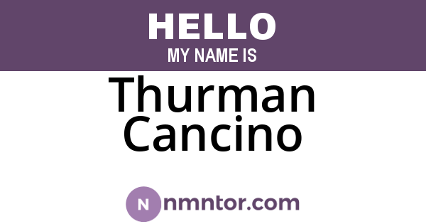 Thurman Cancino