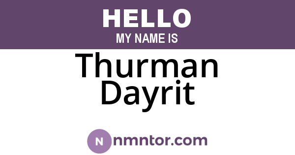 Thurman Dayrit