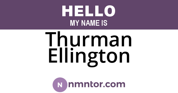 Thurman Ellington