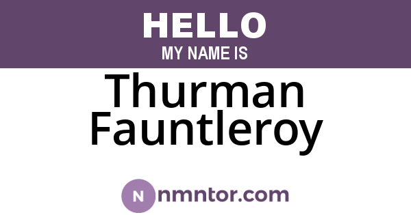 Thurman Fauntleroy