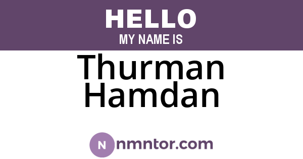 Thurman Hamdan