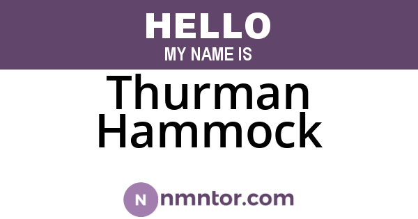 Thurman Hammock