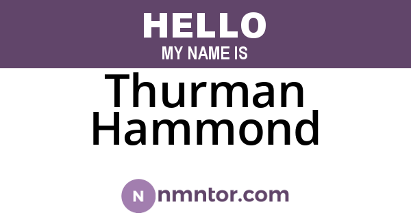 Thurman Hammond