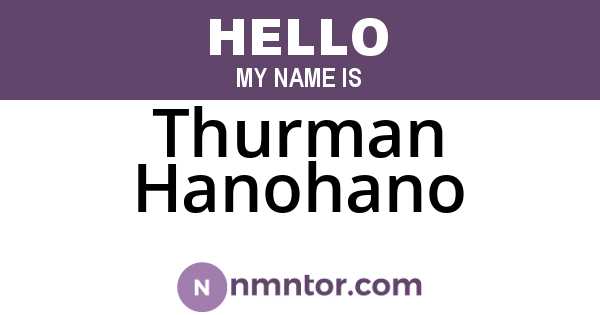 Thurman Hanohano