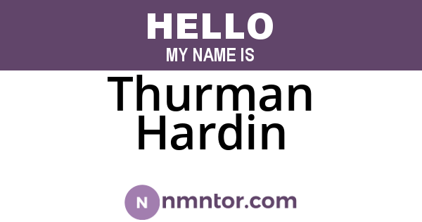 Thurman Hardin