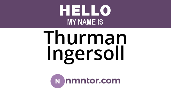 Thurman Ingersoll