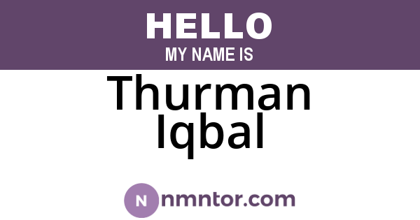 Thurman Iqbal