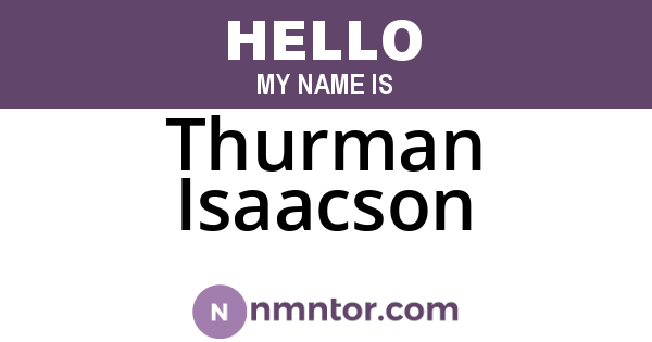 Thurman Isaacson