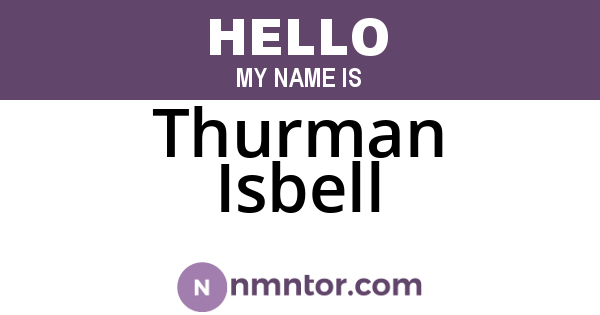 Thurman Isbell