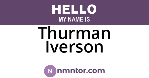 Thurman Iverson