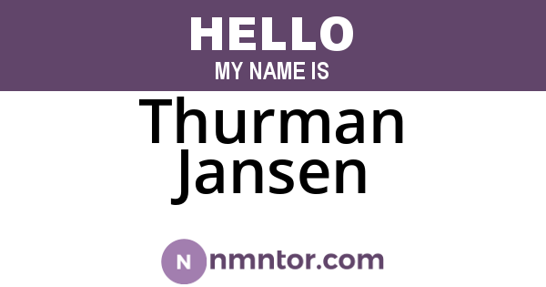 Thurman Jansen