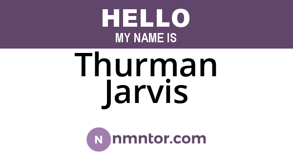 Thurman Jarvis