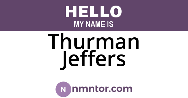 Thurman Jeffers