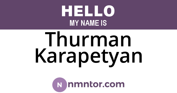 Thurman Karapetyan