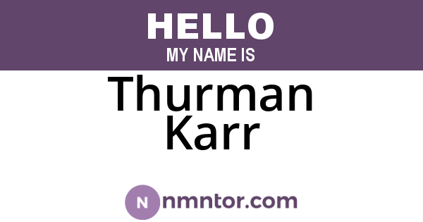 Thurman Karr