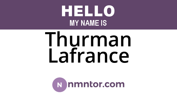 Thurman Lafrance