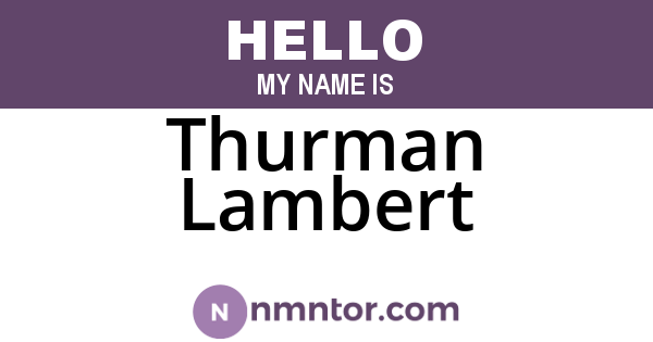 Thurman Lambert