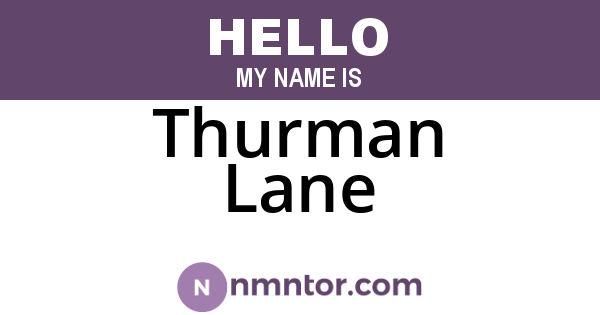 Thurman Lane