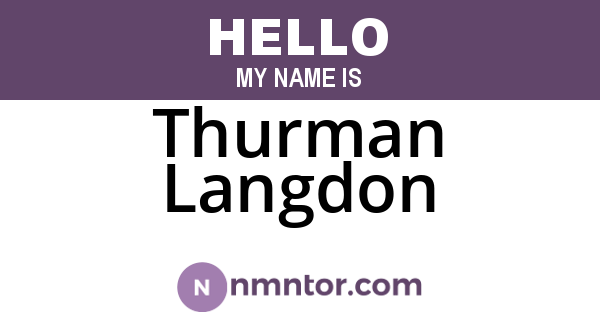 Thurman Langdon