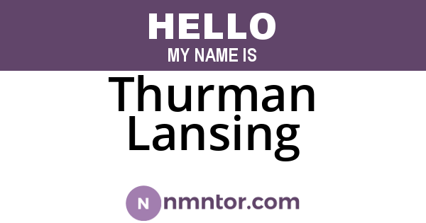 Thurman Lansing