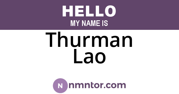 Thurman Lao