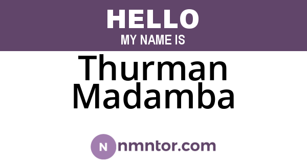 Thurman Madamba