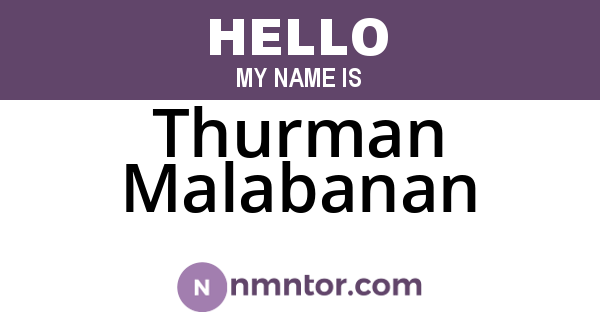 Thurman Malabanan