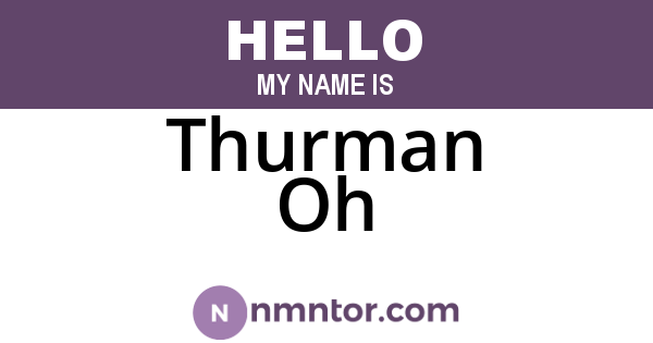 Thurman Oh
