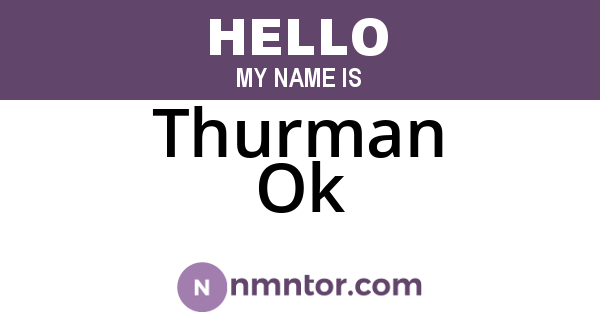 Thurman Ok