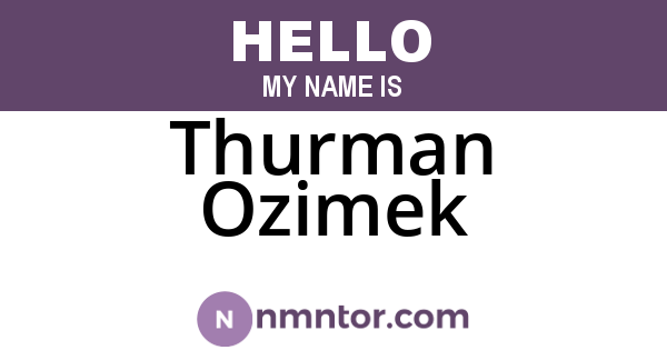 Thurman Ozimek