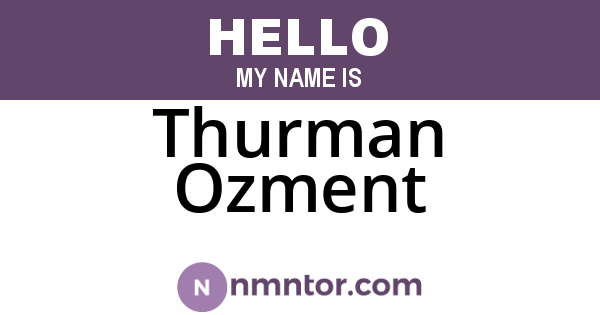 Thurman Ozment